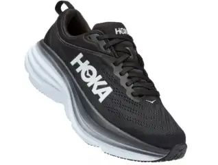 נעלי הוקה לריצה  גברים שחור לבן Hoka Bondi 8 Wide 